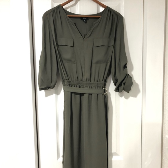 NWOT Massimo dress, olive green, pockets! Size M. - Picture 2 of 14